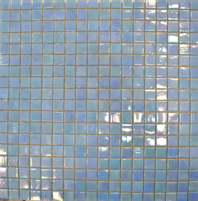 Мозаика Taurus-Lux-100 прокрашенная в массе стекло 29.5х29.5 см перламутровая чип 15х15 мм, голубой