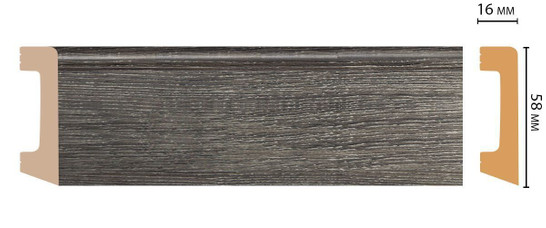 Плинтус напольный D234-87 ДМ Decomaster (58х16х2400 мм) 