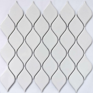 Мозаика Melany White glossy 4.8x8.6 керамическая 26.4x28
