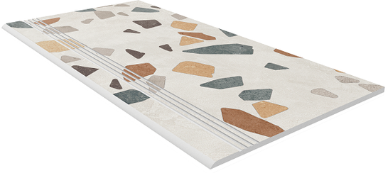 Ступень фронтальная AT02-30x60x10 Неполированная (с насечками) керамогранит 67313