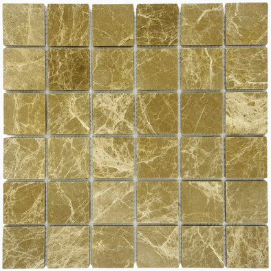 Мозаика Marble Mosaic Emperador light Pol камень 30.5х30.5 см полированная чип 48х48 мм, бежевый, коричневый