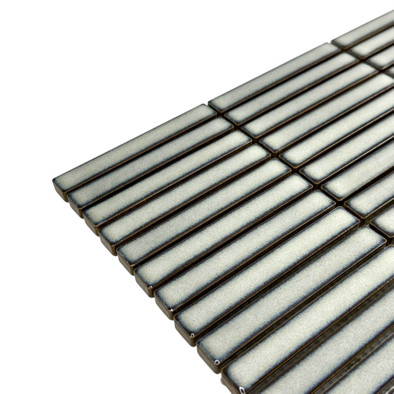 Мозаика Marble Mosaic Kit-Kat Cloud керамика 28.2х29.4 см полированная чип 12x92 мм, серый