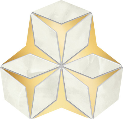 Мозаика Tubadzin Sophisticated Stone 1 14,9x12,9 керамика глянцевая белый, золотой-oro-gold 5903238052580