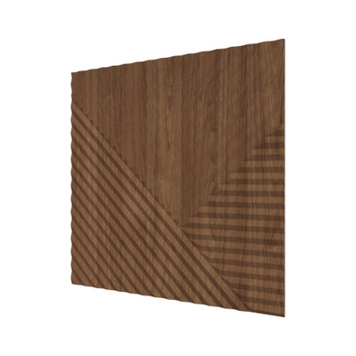 Стеновая квадратная панель Пирамида МДФ Орех-темный 500х500х8 Ликорн мм (4 шт.)