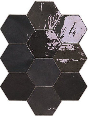 Настенная плитка Zellige Hexa Graphite (122087) 10,8х12,4 Wow глянцевая керамическая
