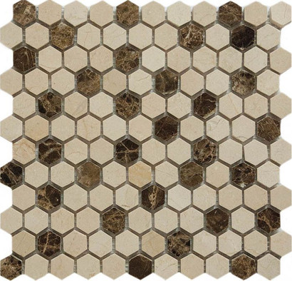 Мозаика Muare Каменная Q-Stones QS-Hex 027-25P/10 30,5x30,5, глянцевая