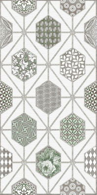 Декор Azori Devore Light Geometria 31,5х63, матовая керамический