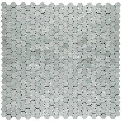 Мозаика Marble Mosaic Gravity Aluminium 3D Hexagon Metal (Big) алюминий 30х30 см чип 14х14 мм, серебро-silver