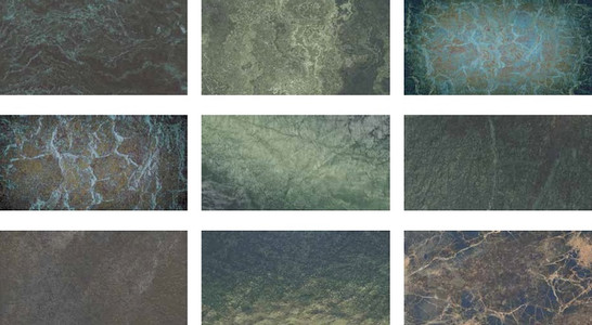 Плитка для бассейна фарфоровая Olcay Mix OM3333 Serapool 33х33 матовая, рельефная, глазурованная под камень зеленый, коричневый, серый