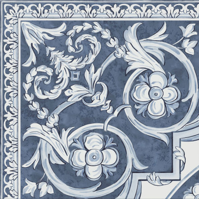 Декор HGD/A509/SG9174 Алмаш Угол Синий 30х30 Kerama Marazzi керамогранит матовый