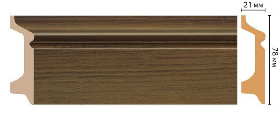 Плинтус напольный D122-88 ДМ Decomaster (78х21х2400 мм)