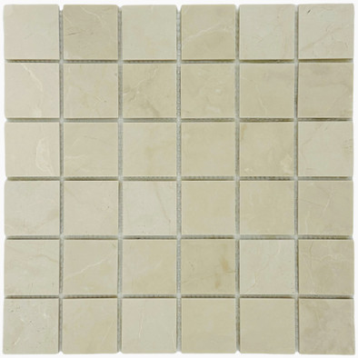 Мозаика Marble Mosaic Royal Botticino Pol камень 30.5х30.5 см полированная чип 48х48 мм, бежевый
