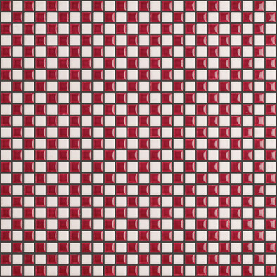Мозаика Dama006 керамика 30х30 см Appiani Texture матовая чип 12х12 мм, белый, красный