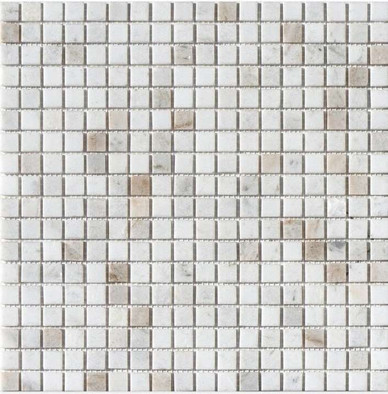 Мозаика Orro Mosaic Valentino Bianco Tum мрамор 30.5х30.5 см матовая чип 15х15 мм, bianco (blanco), бежевый, белый