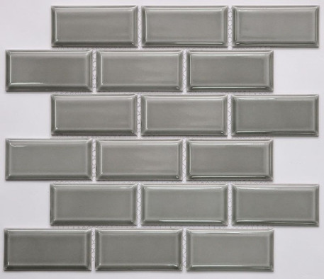 Мозаика PR 4595-34 керамика 29.1х29.5 см глянцевая чип 45х95 мм, серый
