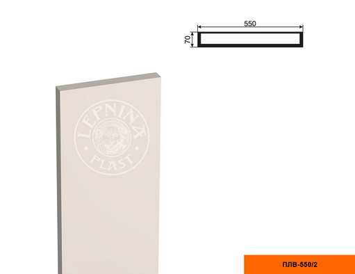 Лепнинапласт Пилястра ПЛВ-550/2 (тело) фасадная полистирол 550х2000х70 мм