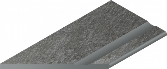 Керамогранит Magma Graphite Bordo 30x60 Svasato Round Sx Italon x2 структурированный бортик закругленный с выемкой левый 620090001358