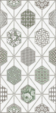 Декор Azori Devore Light Geometria 31,5х63, матовая керамический