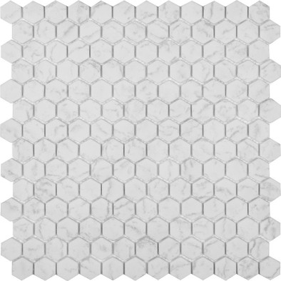 Мозаика AGHG23-WHITE стекло 29.3х29.7 см матовая чип 23х26 мм, белый