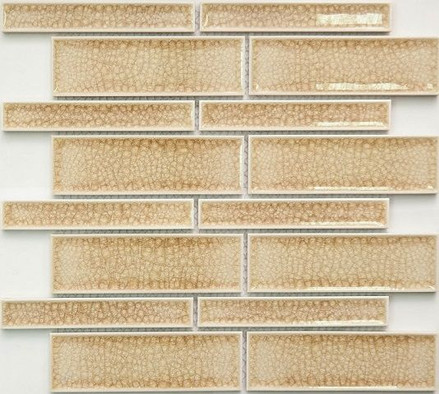 Мозаика R-302 керамика 29.7х30 см глянцевая чип 23х145, 45х145 мм, бежевый