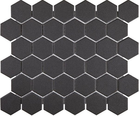 Мозаика KHG51-2U керамика 28.4x32.4 см матовая чип 51x59 мм, черный