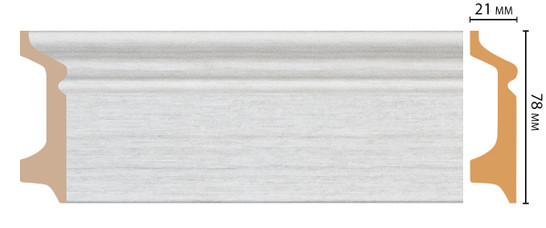 Плинтус напольный D122-1070 ДМ Decomaster (78х21х2400 мм) 