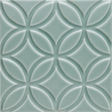 Декор Liso Botanical Sea Green 15x15 глянцевый керамический