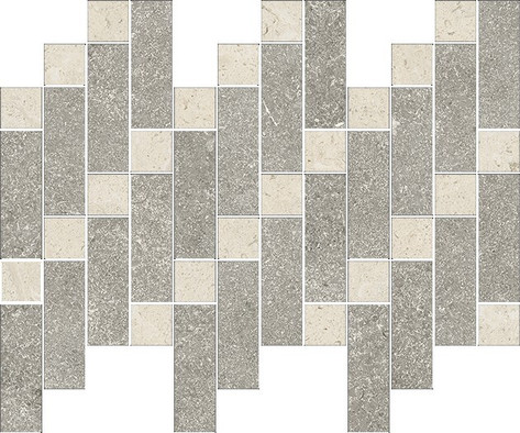 Мозаика Italon Aura Stone Grey Mosaico Heritage керамогранит 31.6х37.9 см матовая бежевый, серый 620110000260