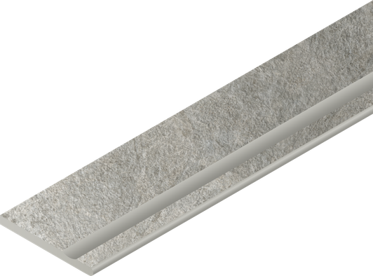 Керамогранит Magma Silver Bordo 30x120 Svasato Round Dx Italon x2 структурированный бортик закругленный с выемкой правый 620090001306