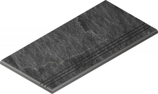 Ступень угловая Материя X2 Titanium Gradino Round Grip 30x120 Sx керамогранит антискользящая (grip), матовая Italon x2 620040000207