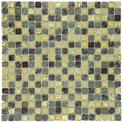 Мозаика Marble Mosaic Amazing стекло 30х30 см глянцевая чип 15x15 мм, золотой-oro-gold