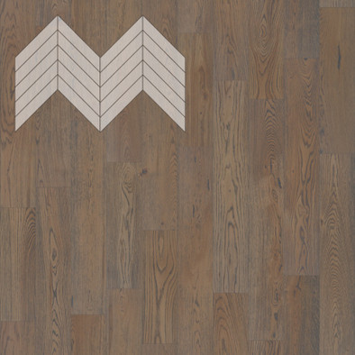 Паркетная доска Lab Arte Chevron Дуб Натур Грис лак французская елка 600/510х90х14/3/45°