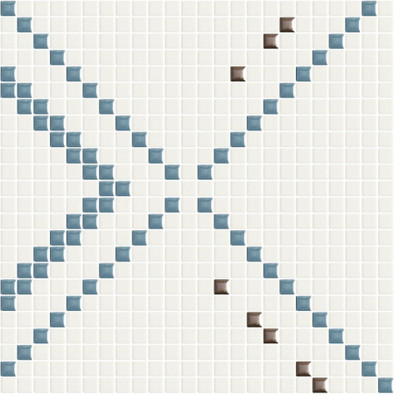 Мозаика Metrica Incroci 03 керамика 30х30 см Appiani глянцевая чип 12х12 мм, белый, голубой, коричневый INCR003