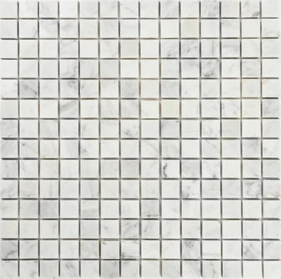 Мозаика Toronto-20 (POL) мрамор 30.5х30.5 см полированная чип 2x2 мм, белый, серый