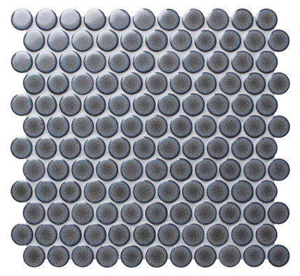 Мозаика Bonaparte Round Blue Gray керамогранит 31.2х33 см глянцевая серый