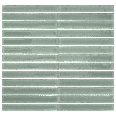 Мозаика Short Stick Apple керамика 28х30 см Amadis Fine Tiles глянцевая чип 20х150 мм, зеленый 8436552229408