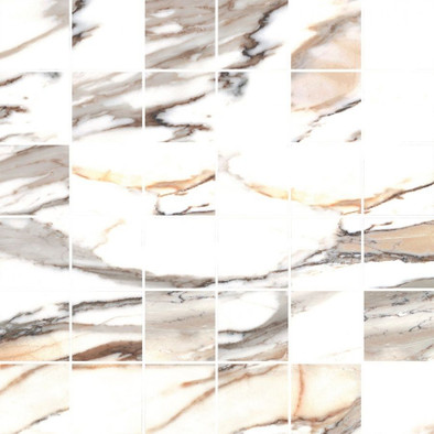Мозаика Mosaic Calacatta Gold 29.7x29.7 керамогранит матовая, бежевый, белый, серый