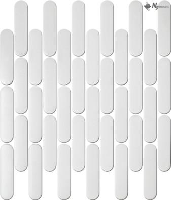 Мозаика R-345 керамика матовая 30х30 см чип 23х98 мм, белый