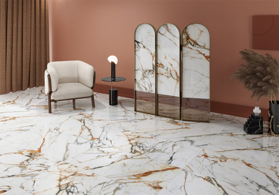 Керамогранит Calacatta Brillante Rectificado 60х60 Novacera полированный напольная плитка LE 66933