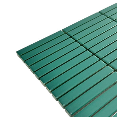 Мозаика Marble Mosaic Kit-Kat Mint керамика 28.2х29.4 см полированная чип 12x92 мм, зеленый