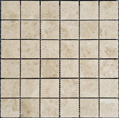 Мозаика PIX 326 Cappucino, мрамор 30.5х30.5 см Pixmosaic полированная чип 48х48 мм, бежевый