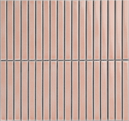 Мозаика Porcelain mosaic Mosaic 1.5х14.5 Y15FW42 Розовый матовый керамогранит 29.4х31.3 см чип 15х145 мм,
