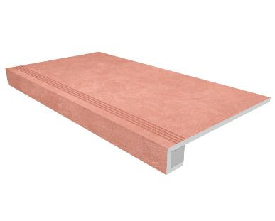 Комплект (Ступень SR05 (33x120) непол. (прямоугол. бортик) + Подступенок (14,5x120)) матовый фото Комплект (Ступень SR05 (33x120) непол. (прямоугол. бортик) + Подступенок (14,5x120)) матовый