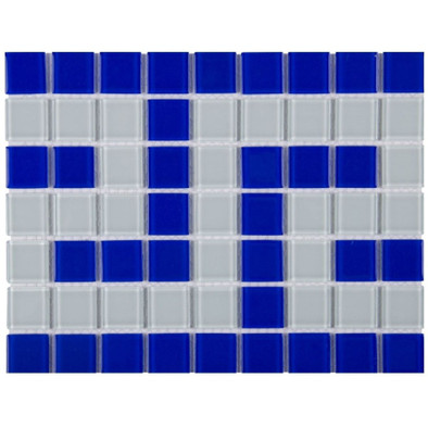 Мозаика Фриз Греческий Aquaviva Cristall Сине-белый B/W 19х24.5 см глянцевая чип 25х25 мм, 016975 фото Мозаика Фриз Греческий Aquaviva Cristall Сине-белый B/W 19х24.5 см глянцевая чип 25х25 мм, 016975