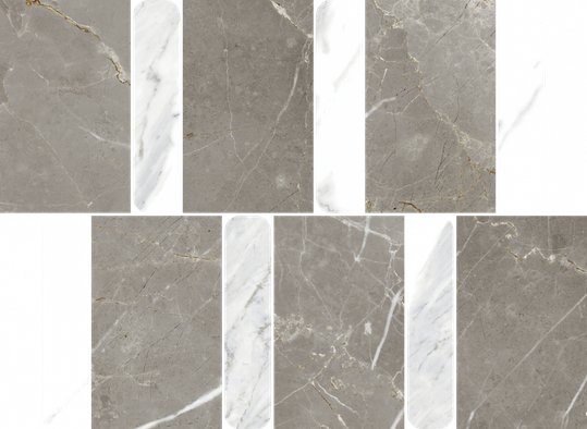 Мозаика Stellaris Grey Mosaico Argan керамогранит 26.9х36.8 см Italon матовая, белый, серый 600110000979