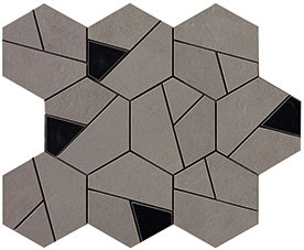 Мозаика Boost Smoke Mosaico Hex Black AN69 25x28,5 керамогранитная