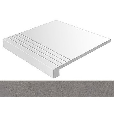 Ступень фронтальная Beta-R Gradone Plomo 59.3x59.3 керамогранит антискользящая (grip), матовая фото Ступень фронтальная Beta-R Gradone Plomo 59.3x59.3 керамогранит антискользящая (grip), матовая