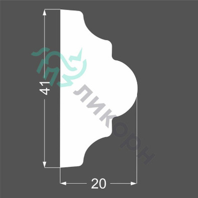 Молдинг Ликорн настенный МДФ грунтованный под покраску М 3.41.20