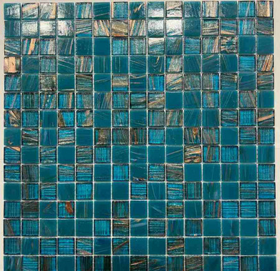 Мозаика из стекла PIX129 чип 20x20 мм, бумага 316х316х4 мм, глянцевая, голубой, коричневый
