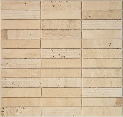 Мозаика KP-724 мрамор 29.8х29.8 см полированная чип 23х98 мм, бежевый